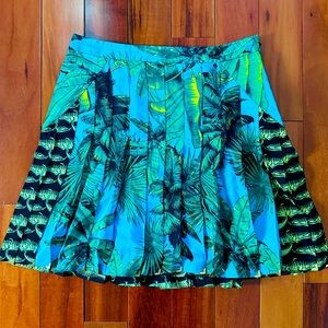 Versace x H&M Limited Edition Tropical Print A-Line Silk Skirt